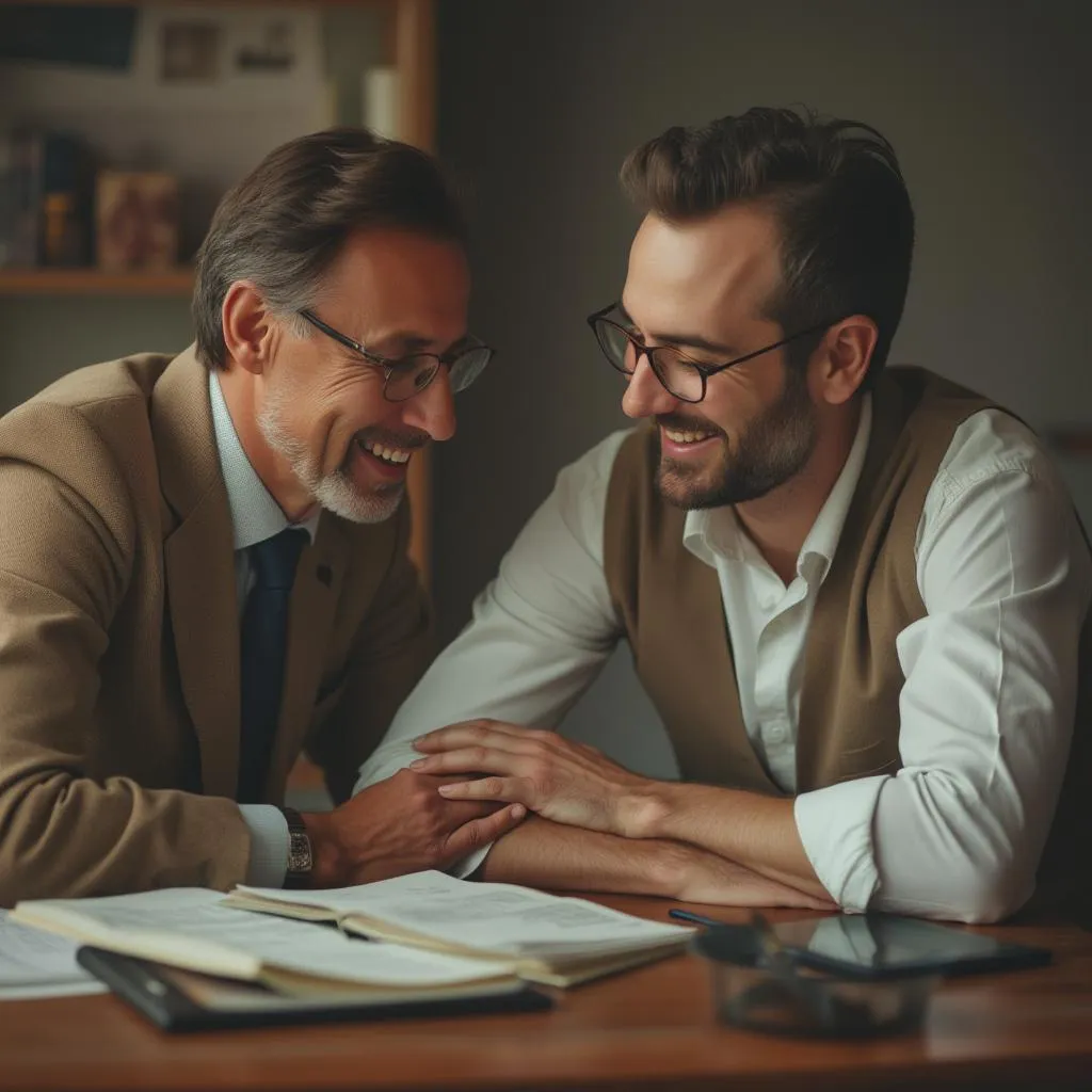 Consultor financiero asesorando a cliente